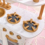 Bucatarie Moderna Alba de joaca pentru copii cu Accesorrii Incluse - Bucatarie Modern White and Gold din lemn de la Kidkraft Bucatarie Moderna Alba de joaca pentru copii cu Accesorrii Incluse - Bucatarie Modern White and Gold din lemn de la Kidkraft
